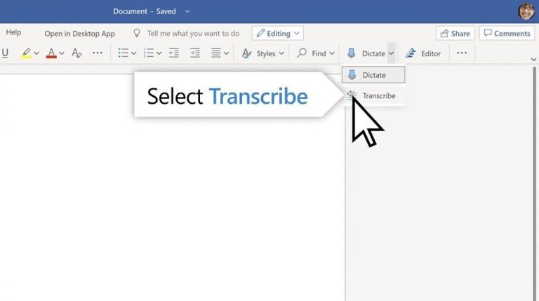अपनी आवाज से टाइप करने के लिए Microsoft Word Transcribe Tool का उपयोग कैसे करें